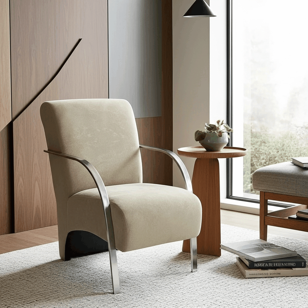 Poltronas Decorativas Em Suede Premium
